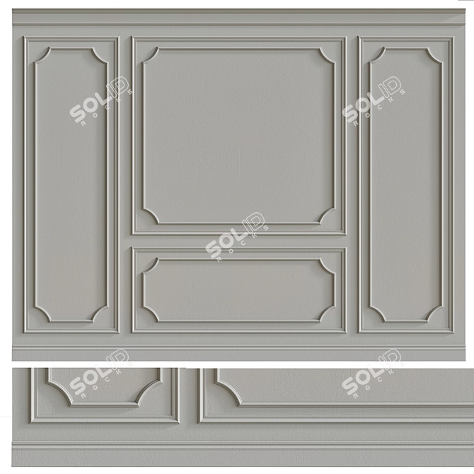 Decorative Plaster with Molding #010 3D model image 2