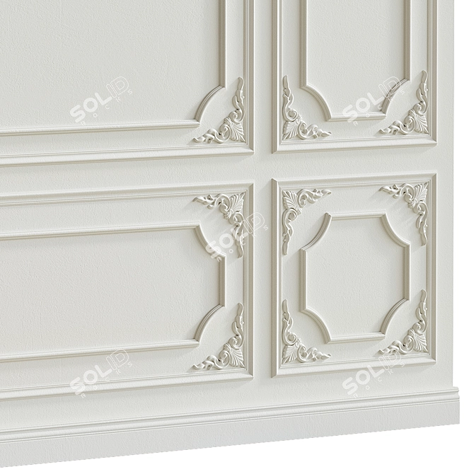 Decorative Plaster with Molding #010 3D model image 3