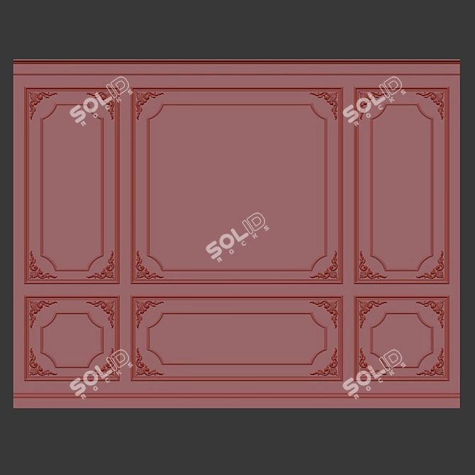 Decorative Plaster with Molding #010 3D model image 5