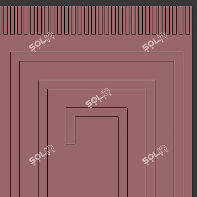 Decorative Plaster with Molding #011 3D model image 5