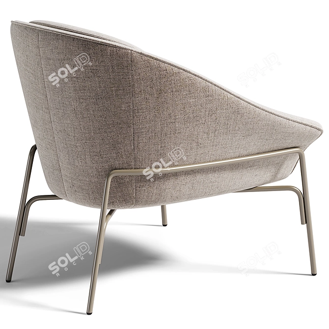 Melange Woven Fabric Chair Lauren 3D model image 3