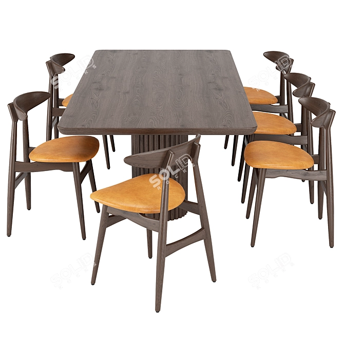 Modern Dolce Dining Table Set 3D model image 2