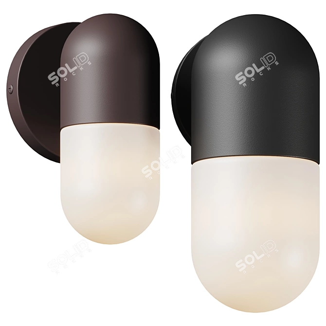 Dynamic Glow Outdoor Wall Sconce 3D model image 1