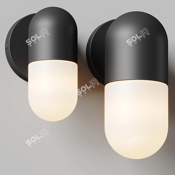 Dynamic Glow Outdoor Wall Sconce 3D model image 2