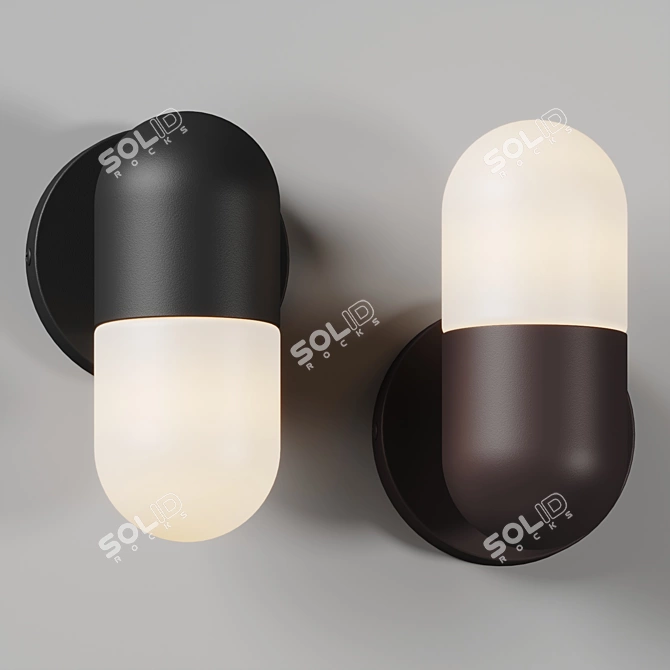 Dynamic Glow Outdoor Wall Sconce 3D model image 4