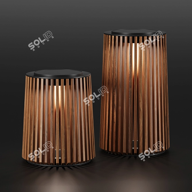 Teak Lantern Maya Outdoor Floor 3D model image 2