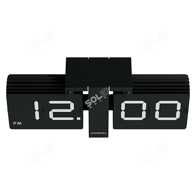 Modern UV-Unwrapped Digital Clock 3D model image 3