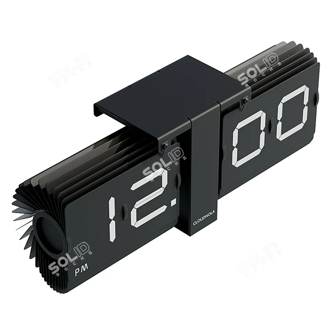 Modern UV-Unwrapped Digital Clock 3D model image 5