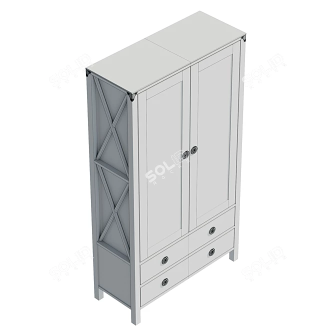 Balmoral Display Unit in Ivory 3D model image 6