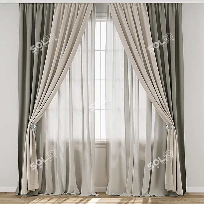  Curtain 892 3D Model Set 3D model image 1