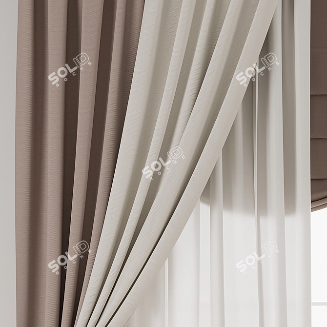 Vintage Curtain Model Set 3D model image 2