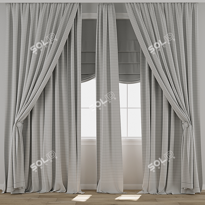 Vintage Curtain Model Set 3D model image 3