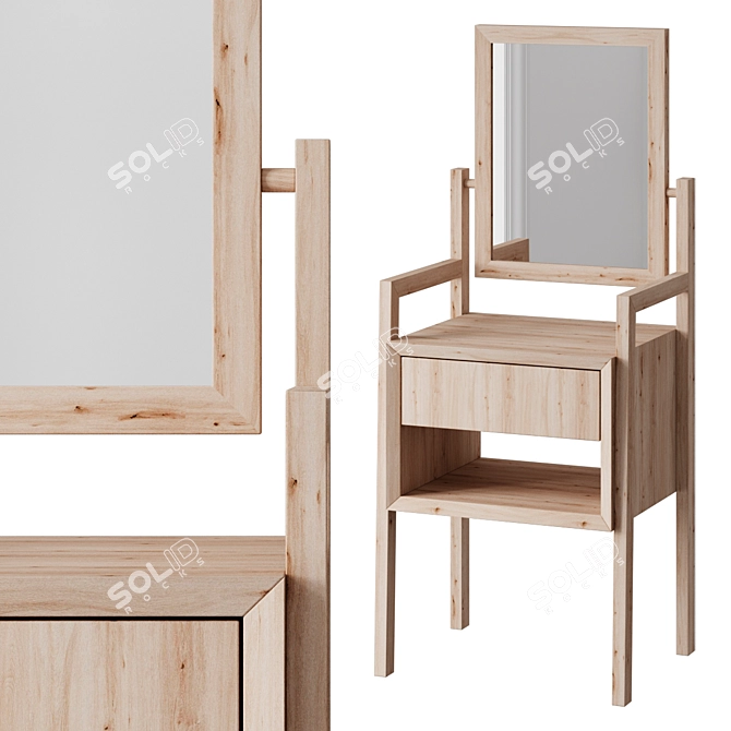 Montessori Kids Vanity Dressing Table 3D model image 1