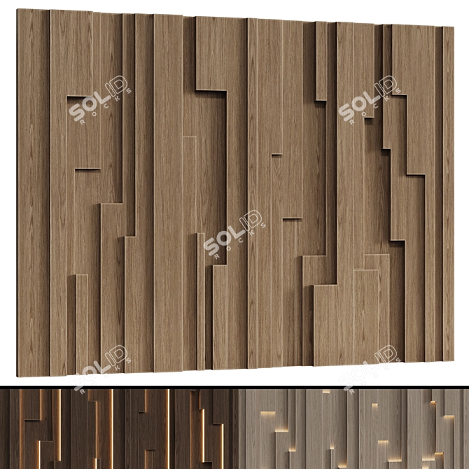 Modular Minimalist Wall Panels 3D model image 1