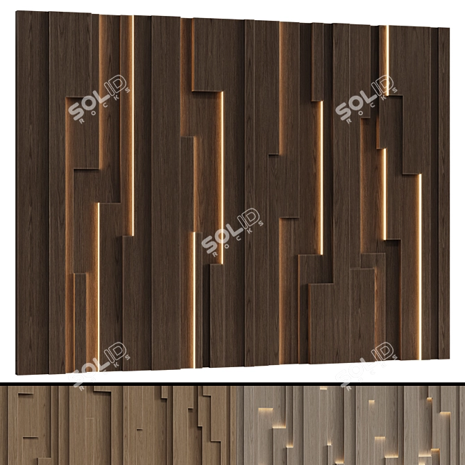 Modular Minimalist Wall Panels 3D model image 2