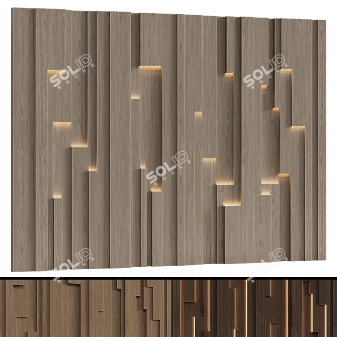 Modular Minimalist Wall Panels 3D model image 3