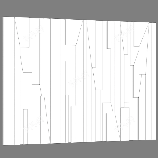 Modular Minimalist Wall Panels 3D model image 4