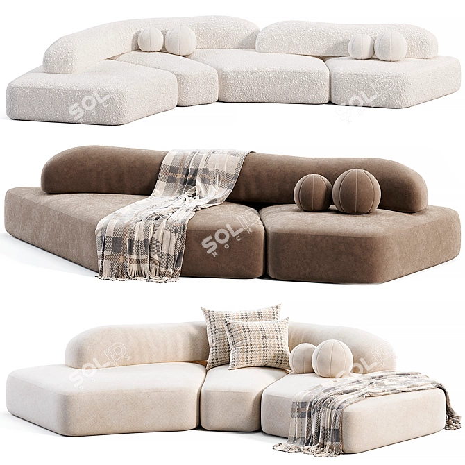  Rugged Elegance: Contemporary Sofa Design 3D model image 1