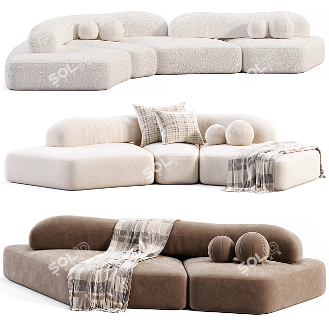  Rugged Elegance: Contemporary Sofa Design 3D model image 2