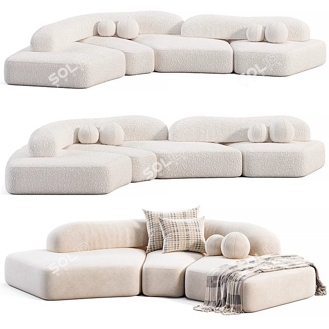  Rugged Elegance: Contemporary Sofa Design 3D model image 4