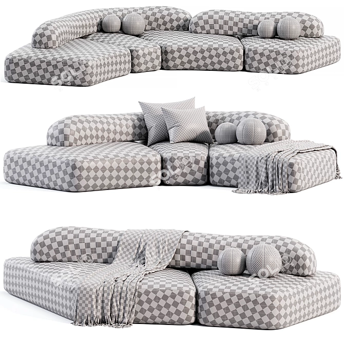  Rugged Elegance: Contemporary Sofa Design 3D model image 5