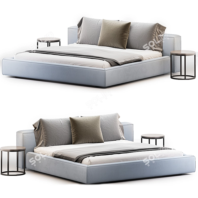 Sleek Loft Bed by Bullfrog 3D model image 3