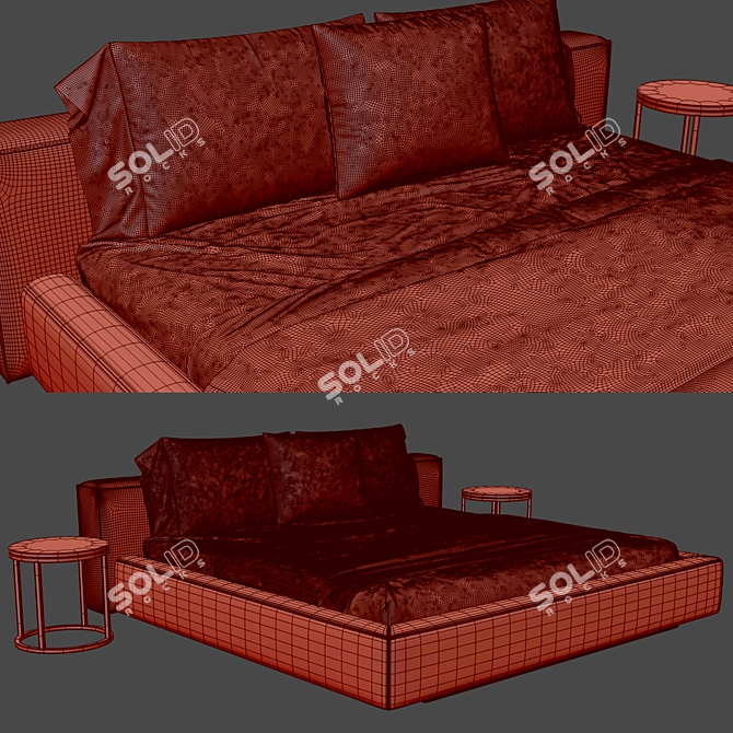 Sleek Loft Bed by Bullfrog 3D model image 4