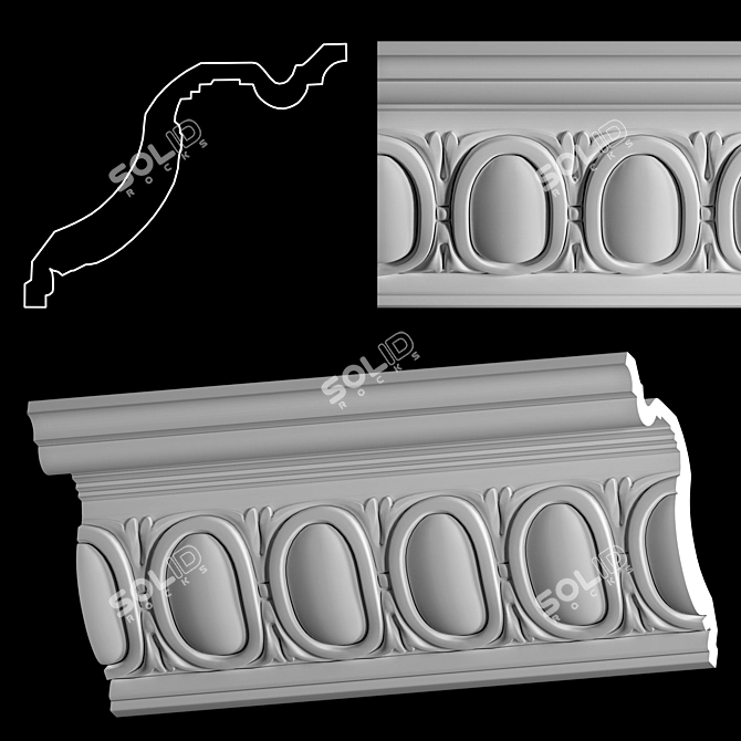 Elegant Curtain Rods - Home Decor 3D model image 2