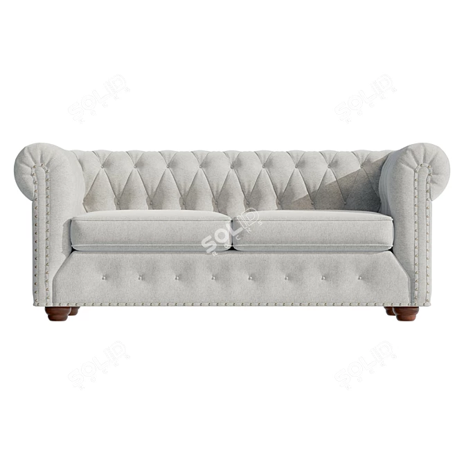 Petite Chesterfield Sofa UV-Unwrapped 3D model image 2