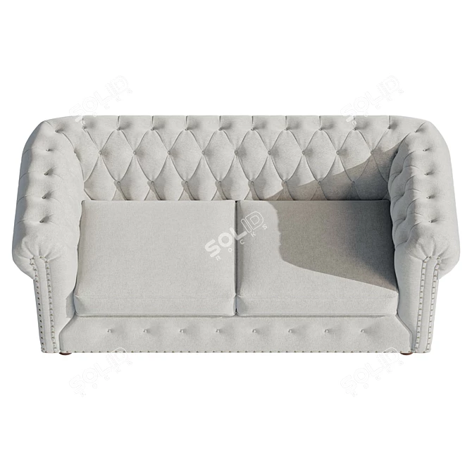 Petite Chesterfield Sofa UV-Unwrapped 3D model image 3