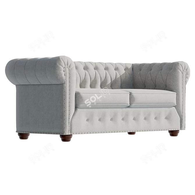 Petite Chesterfield Sofa UV-Unwrapped 3D model image 4