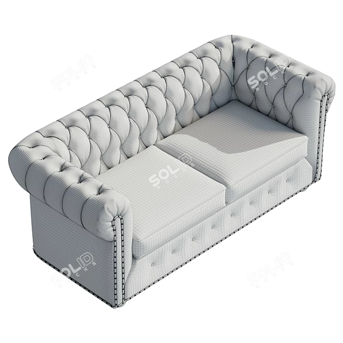 Petite Chesterfield Sofa UV-Unwrapped 3D model image 6