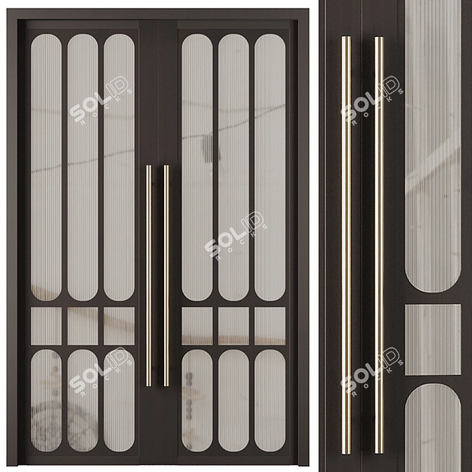 Modern Entrance Door Set22 3D model image 1