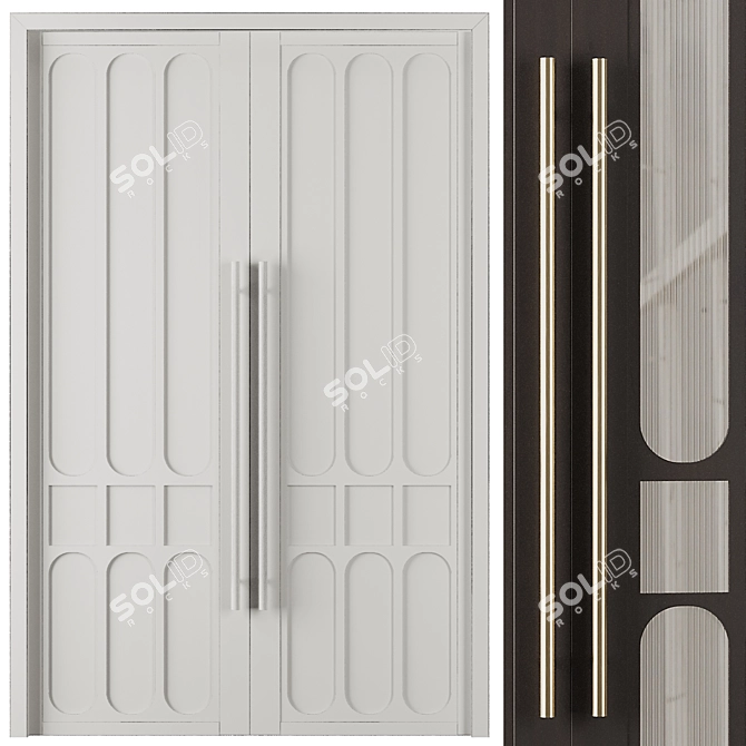 Modern Entrance Door Set22 3D model image 3