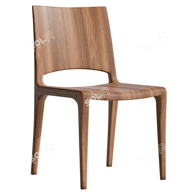 Natural Wood Voltri Chair 3D model image 1