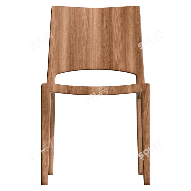 Natural Wood Voltri Chair 3D model image 2