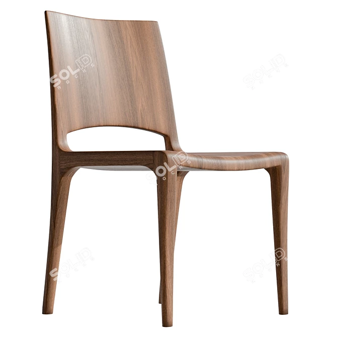 Natural Wood Voltri Chair 3D model image 4