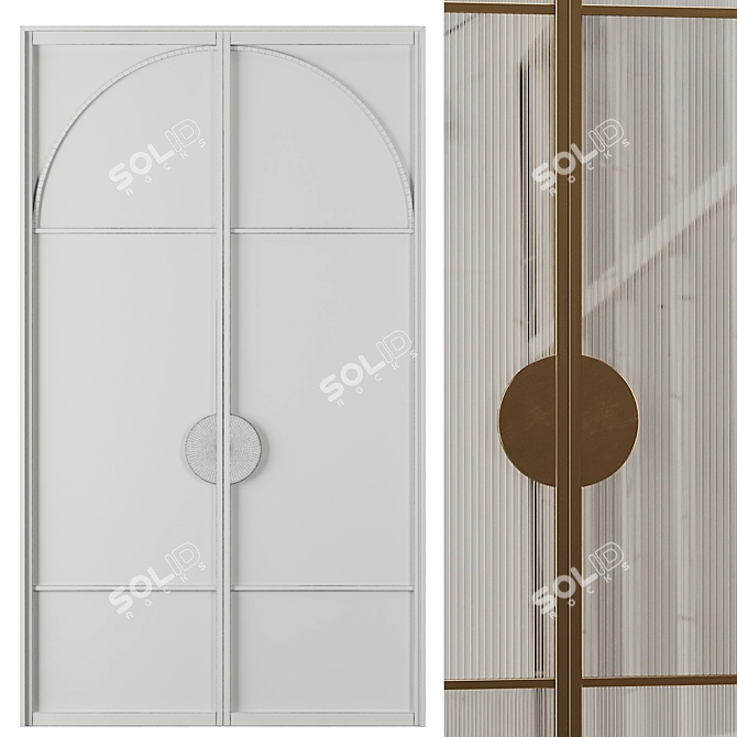 Contemporary Entrance Door Set24 3D model image 3