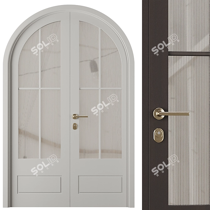 Modern 2016 Entrance Door Set 3D model image 1