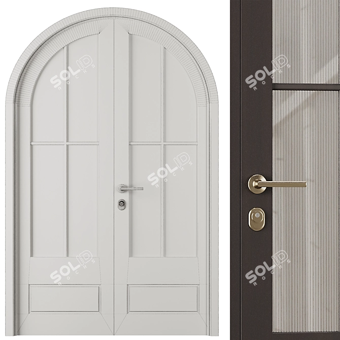 Modern 2016 Entrance Door Set 3D model image 5