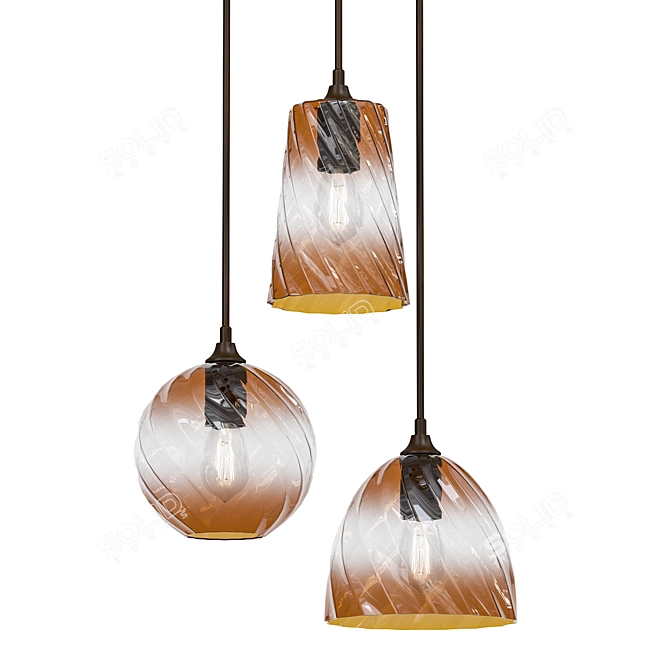 Brown Pick-n-Mix Pendant Light 3D model image 1