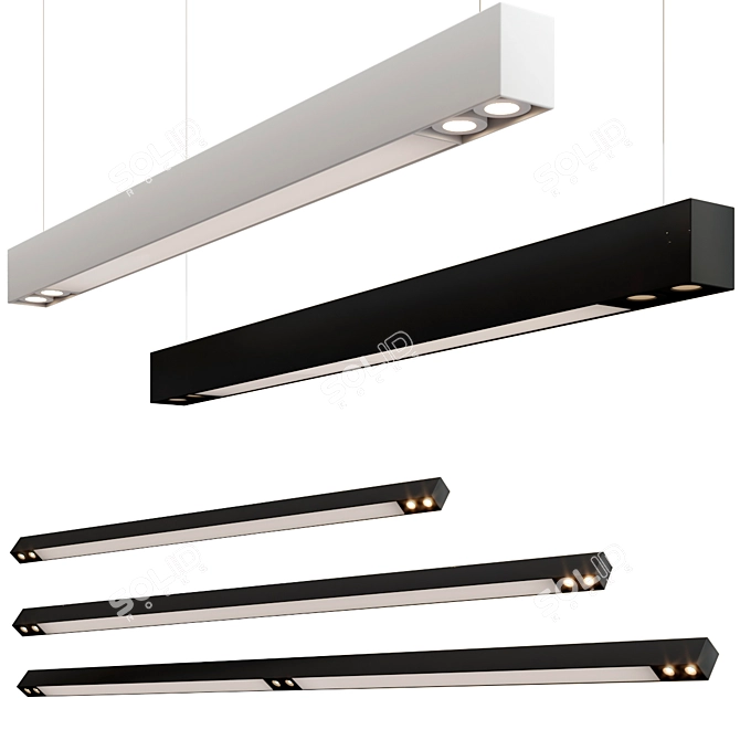 Modern Aluminum LED Linear Lighting 3D model image 1