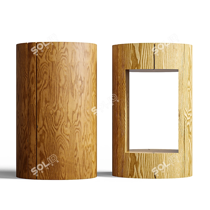 Natural Pine Bedside Cabinet 3D model image 3