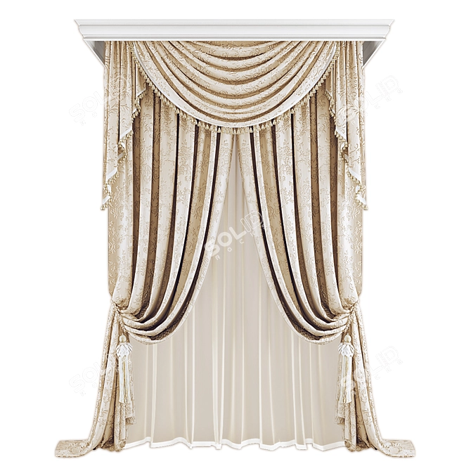 Polyester Curtain Set 308685	vertices 3D model image 1