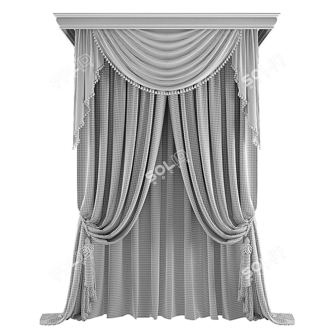 Polyester Curtain Set 308685	vertices 3D model image 2