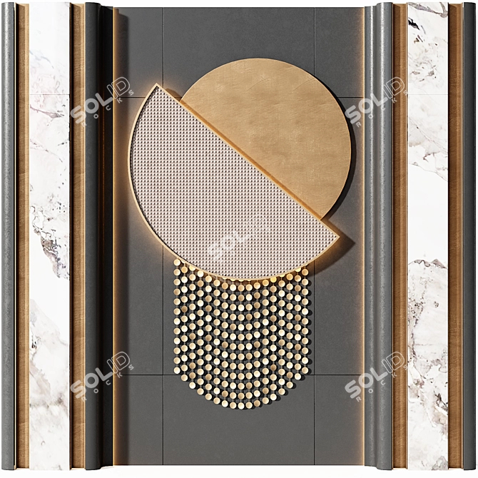 Modern Wall Art Panel Decoration 3D model image 1