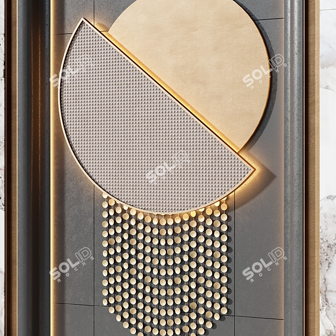 Modern Wall Art Panel Decoration 3D model image 2