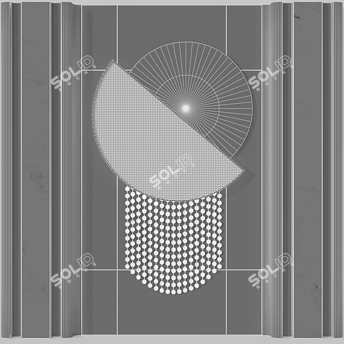 Modern Wall Art Panel Decoration 3D model image 3