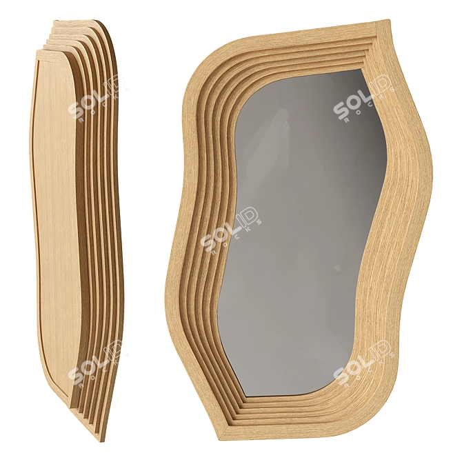 Swedese Wall Mirror Oak 3D model image 1