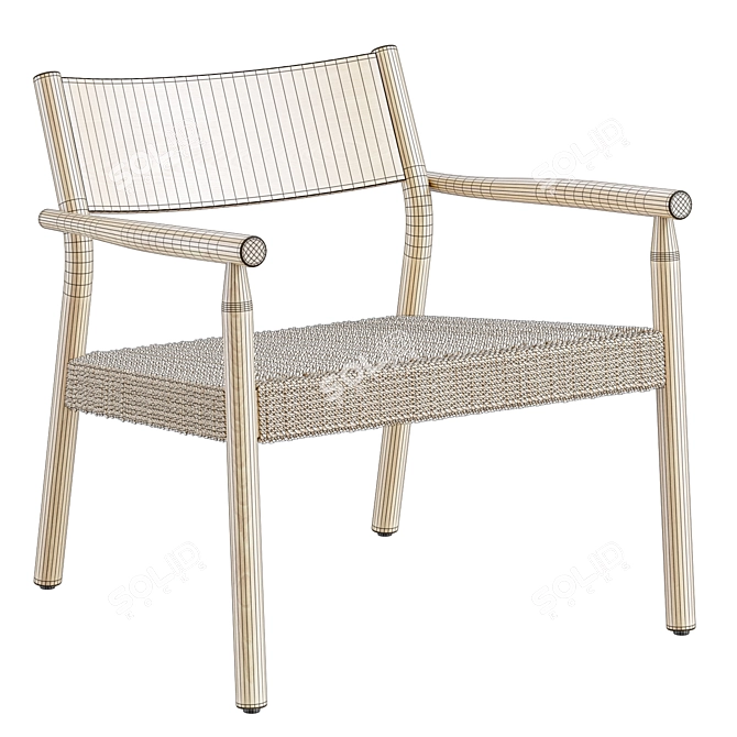 Yalia Paper Rope Armchair in Oak 3D model image 5